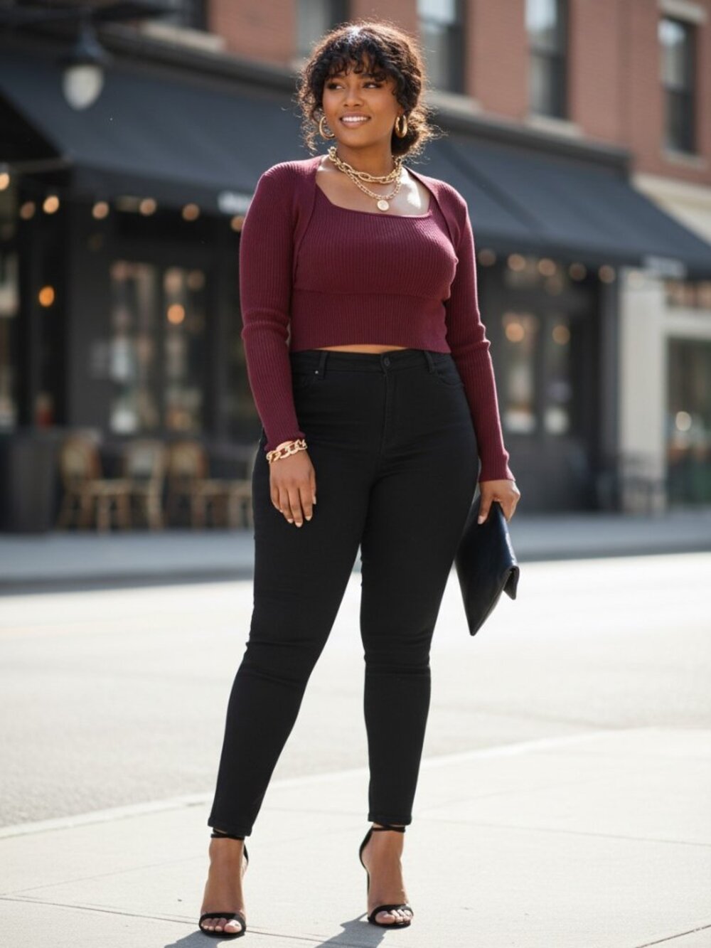 Celebrity Pink Shrug Top Women XL Burgundy‎ Pre-loved Ribbed Knit Long Sleeve